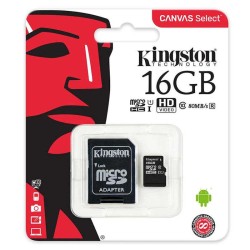 Micro SD 16 GB Kingston clase 10 Canvas