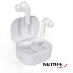 Auriculares Bluetooth Netmak Air 5 Pro Blancos